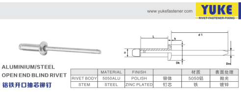 Button Head Makaho Rivet Aluminum Jikin Karfe Mandrel173