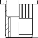 Écrou à rivets en acier à tête plate Nutsert258