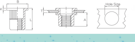 Steel Rivet Nut Flat Head Insert Nutsert266